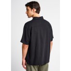 Funky Buddha Ανδρικό Κοντομάνικο T-Shirt Πόλο Μαύρο