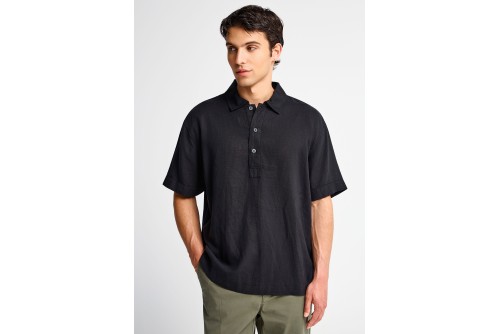 Funky Buddha Lyocell Oversized Polo Ανδρικό (FBM013-005-11-BLACK)