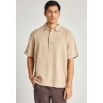 Funky Buddha Ανδρικό Κοντομάνικο Polo T-Shirt Μπεζ