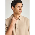 Funky Buddha Ανδρικό Κοντομάνικο Polo T-Shirt Μπεζ