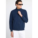 Funky Buddha Ανδρικό Μπουφάν Bomber Μπλε Σκούρο