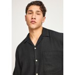 Funky Buddha The Essentials Ανδρικό Κοντομάνικο Πουκάμισο Μαύρο