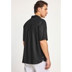 Funky Buddha The Essentials Ανδρικό Κοντομάνικο Πουκάμισο Μαύρο