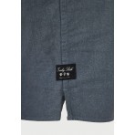 Funky Buddha The Essentials Ανδρικό Κοντομάνικο Πουκάμισο Γκρι Σκούρο