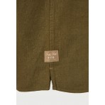 Funky Buddha The Essentials Ανδρικό Κοντομάνικο Πουκάμισο Λαδί