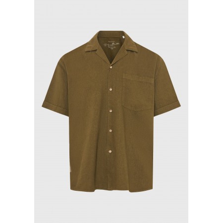 Funky Buddha The Essentials Ανδρικό Κοντομάνικο Πουκάμισο Λαδί