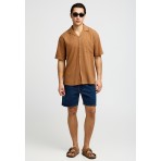 Funky Buddha The Essentials Ανδρικό Κοντομάνικο Πουκάμισο Καφέ