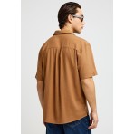 Funky Buddha The Essentials Ανδρικό Κοντομάνικο Πουκάμισο Καφέ