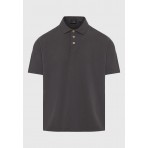 Funky Buddha Ανδρική Κοντομάνικη Μπλούζα Polo Ανθρακί