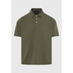 Funky Buddha Ανδρική Κοντομάνικη Μπλούζα Polo Χακί