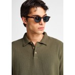 Funky Buddha Ανδρική Κοντομάνικη Μπλούζα Polo Χακί