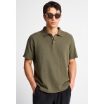 Funky Buddha Ανδρική Κοντομάνικη Μπλούζα Polo Χακί