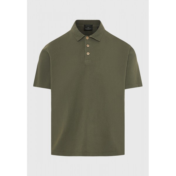 Funky Buddha Ανδρική Μπλούζα Με Γιακά Πόλο (FBM013-008-11-DEEP-FOREST)