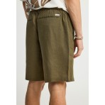 Funky Buddha Ανδρική Βερμούδα Chino Χακί