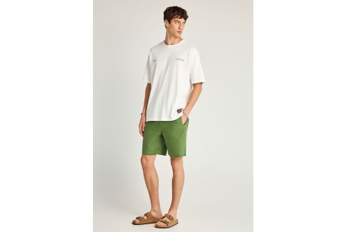 Funky Buddha Linen Βερμούδα Chino Ανδρική (FBM013-009-03-OLIVE-GREEN)