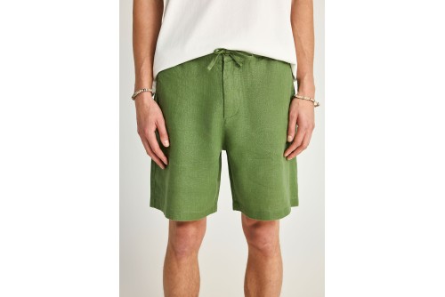 Funky Buddha Linen Βερμούδα Chino Ανδρική (FBM013-009-03-OLIVE-GREEN)