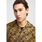 Funky Buddha Ανδρικό Κοντομάνικο Πουκάμισο Καφέ, Μαύρο