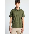 Funky Buddha Ανδρική Κοντομάνικη Μπλούζα Polo Χακί