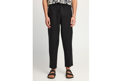 Funky Buddha Linen Παντελόνι Chino Ανδρικό (FBM013-011-02-BLACK)
