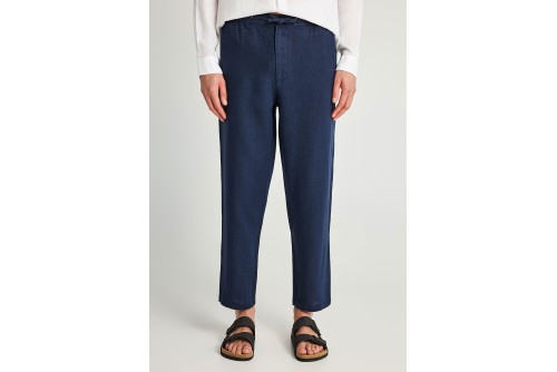 Funky Buddha Linen Παντελόνι Chino Ανδρικό (FBM013-011-02-NAVY)