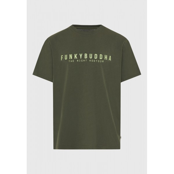 Funky Buddha Print T-Shirt Ανδρικό (FBM013-011-04-DEEP-FOREST)