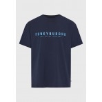 Funky Buddha Ανδρικό Κοντομάνικο T-Shirt Μπλε Σκούρο