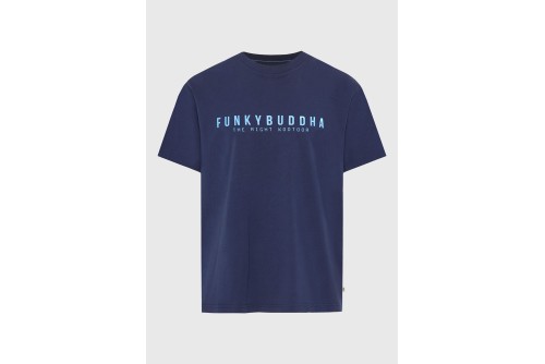 Funky Buddha Print T-Shirt Ανδρικό (FBM013-011-04-NAVY)