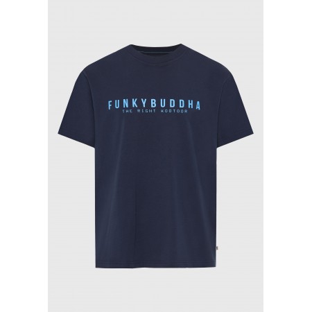 Funky Buddha Ανδρικό Κοντομάνικο T-Shirt Μπλε Σκούρο