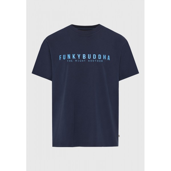 Funky Buddha Print T-Shirt Ανδρικό (FBM013-011-04-NAVY)