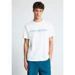 Funky Buddha Ανδρικό Κοντομάνικο T-Shirt Εκρού