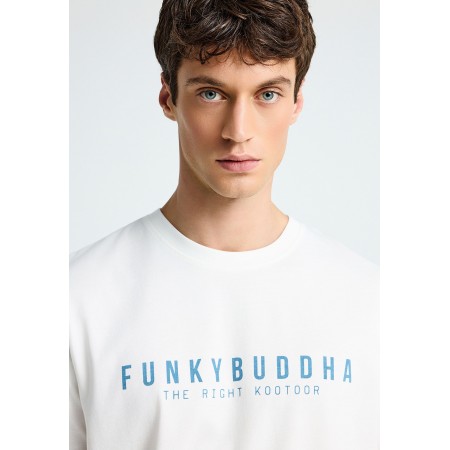 Funky Buddha Ανδρικό Κοντομάνικο T-Shirt Εκρού
