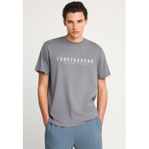Funky Buddha Print T-Shirt Ανδρικό (FBM013-011-04-STEEL-GREY)