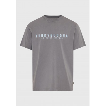 Funky Buddha Ανδρικό Κοντομάνικο T-Shirt Γκρι