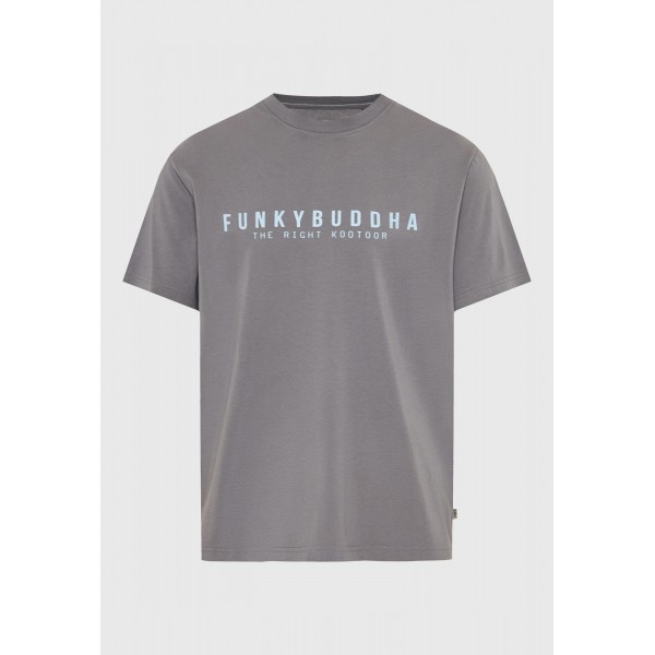 Funky Buddha Print T-Shirt Ανδρικό (FBM013-011-04-STEEL-GREY)