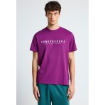 Funky Buddha Ανδρικό Κοντομάνικο T-Shirt Βιολετί