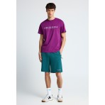 Funky Buddha Ανδρικό Κοντομάνικο T-Shirt Βιολετί