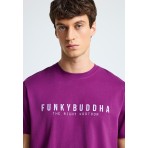 Funky Buddha Ανδρικό Κοντομάνικο T-Shirt Βιολετί