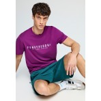 Funky Buddha Ανδρικό Κοντομάνικο T-Shirt Βιολετί