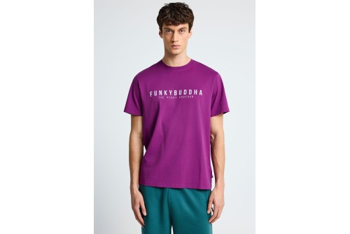 Funky Buddha Print T-Shirt Ανδρικό (FBM013-011-04-WOOD-VIOLET)