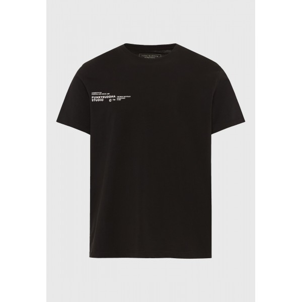 Funky Buddha Ανδρική Μπλούζα Κοντό Μανίκι Και Τύπωμα (FBM013-012-04-BLACK)