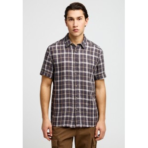 Funky Buddha Relaxed Plaid Πουκάμισο Κοντομάνικο Ανδρικό (FBM013-013-05-MOON-MIST)