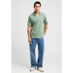 Funky Buddha The Basics Ανδρικό Κοντομάνικο Polo T-Shirt Μέντα