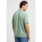 Funky Buddha The Basics Ανδρικό Κοντομάνικο Polo T-Shirt Μέντα