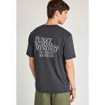 Funky Buddha Ανδρικό Κοντομάνικο T-Shirt Ανθρακί