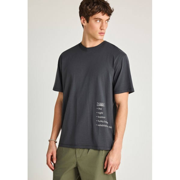 Funky Buddha Ανδρική Μπλούζα Κοντό Μανίκι Και Τύπωμα (FBM013-014-04-ANTHRACITE)