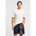 Funky Buddha Ανδρικό Κοντομάνικο T-Shirt Μπεζ