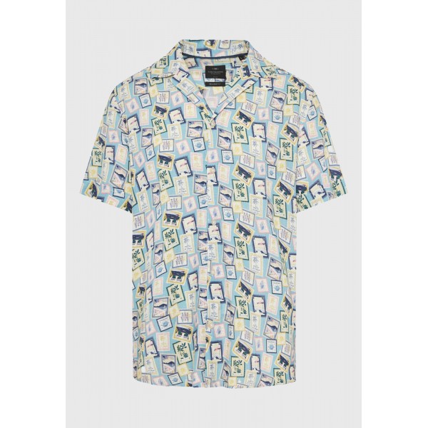Funky Buddha Ανδρικό Πουκάμισο Με Κοντό Μανίκι (FBM013-015-05-RETRO-BLUE)