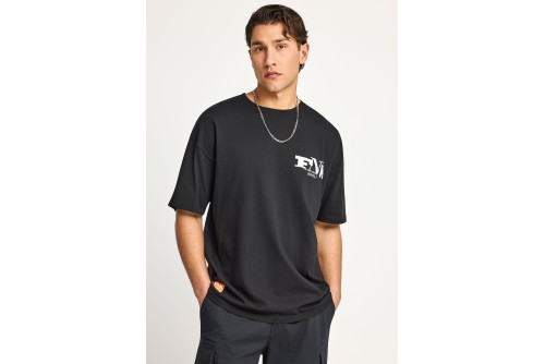 Funky Buddha Print On The Back T-Shirt Ανδρικό (FBM013-018-04-BLACK)