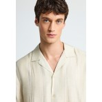 Funky Buddha Ανδρικό Πουκάμισο Με Κοντό Μανίκι (FBM013-018-05-CLOUD-CREAM)