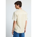 Funky Buddha Ανδρικό Πουκάμισο Με Κοντό Μανίκι (FBM013-018-05-CLOUD-CREAM)